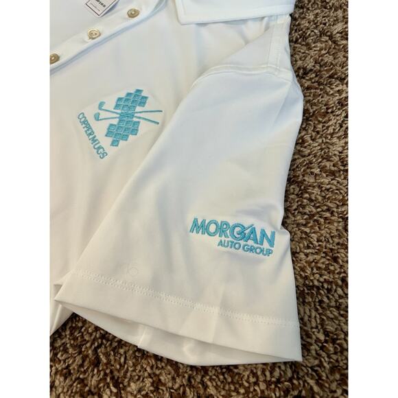 NWT Peter Millar Women’s Medium Golf‎ Polo White UPF 50+ Embroidered Logo - Picture 7 of 10